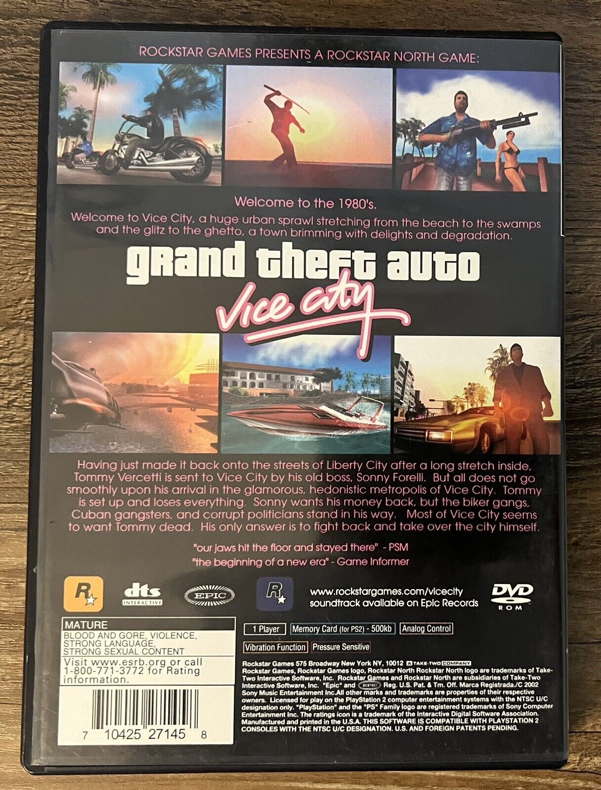 GTA Grand Theft Auto: Vice City (Sony PlayStation 2, 2002) With Manual. Tested.