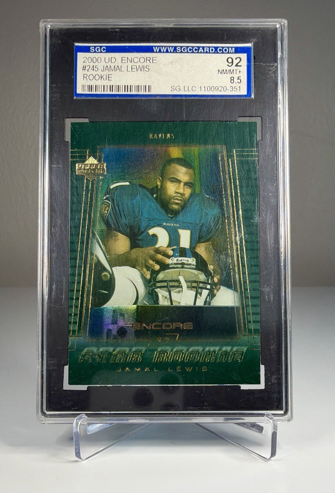 2000 Upper Deck Encore #245 Jamal Lewis Rookie Card RC SGC Graded 8.5 NM-MT+ 92