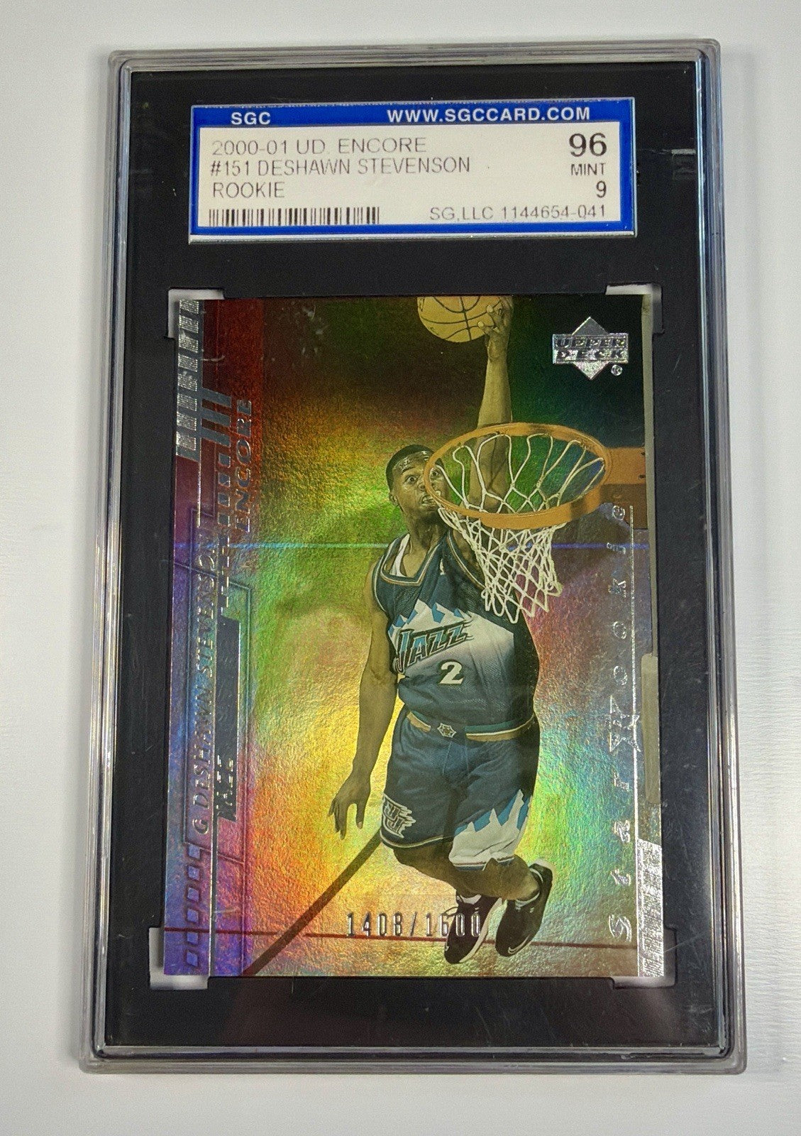 2000-01 UPPER DECK ENCORE DESHAWN STEVENSON #151 ROOKIE GRADED 9 SGC 1408/1600