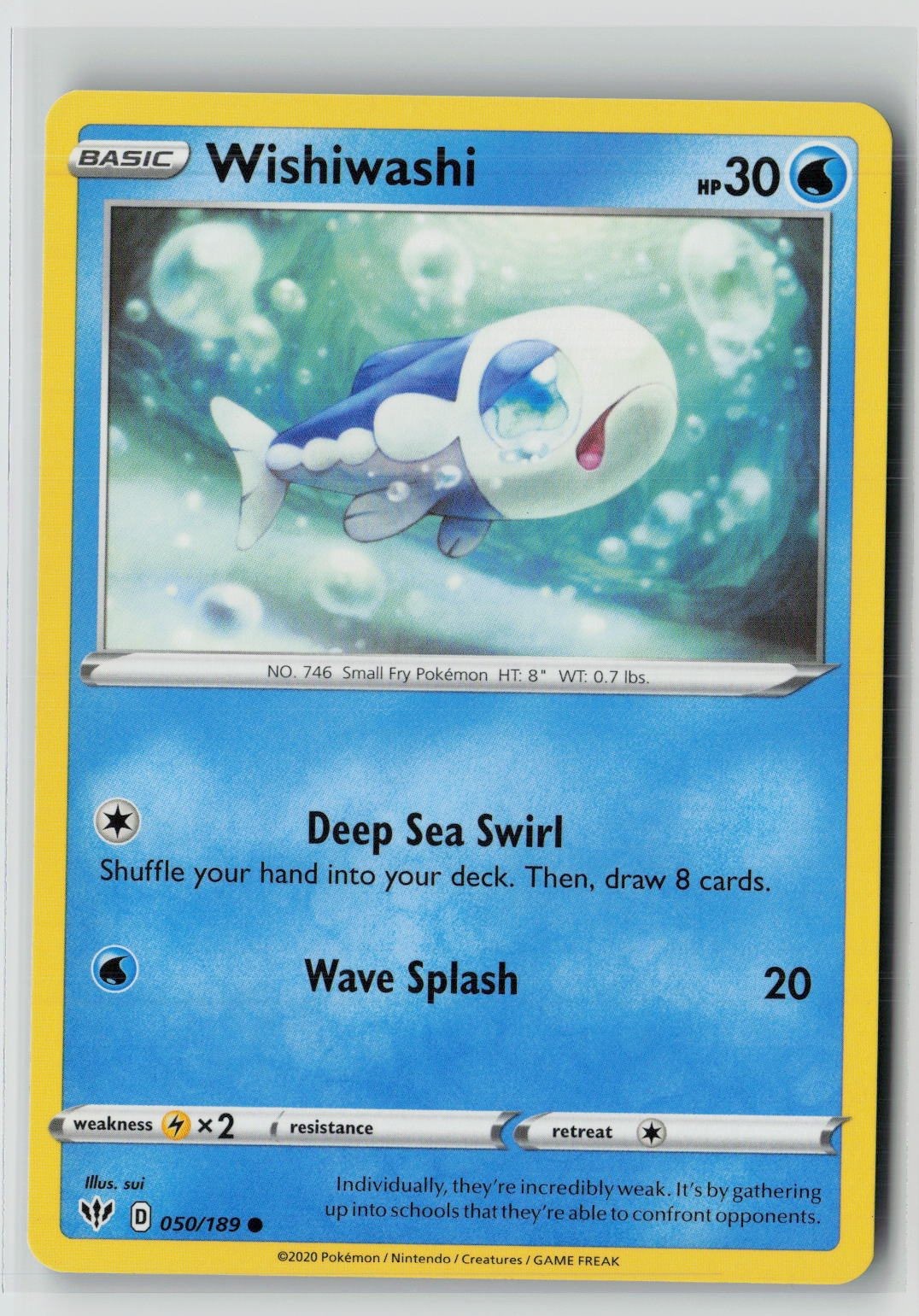 Wishiwashi (SWSH03: Darkness Ablaze 050/189) NM