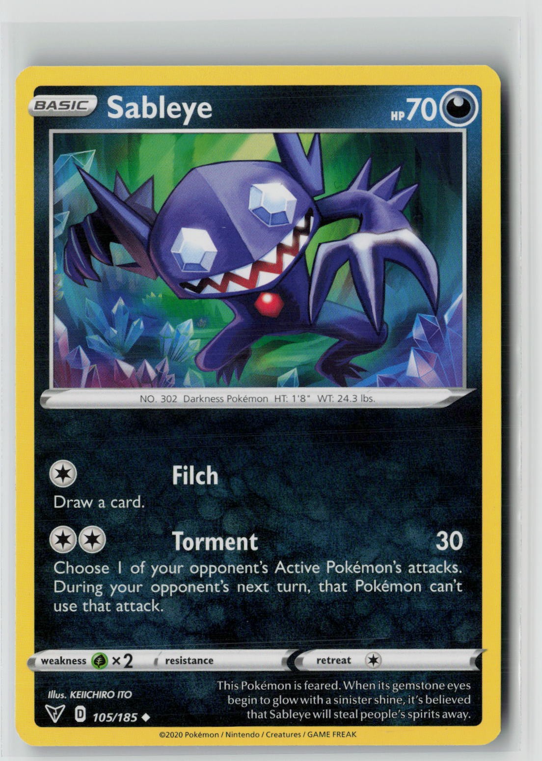 Sableye (SWSH04: Vivid Voltage 105/185) NM