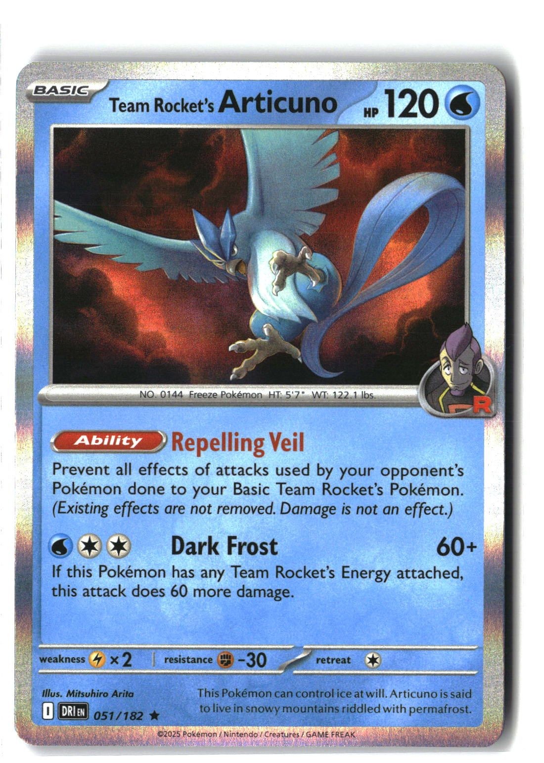 Team Rocket's Articuno Holofoil NM (Destined Rivals 051/182)