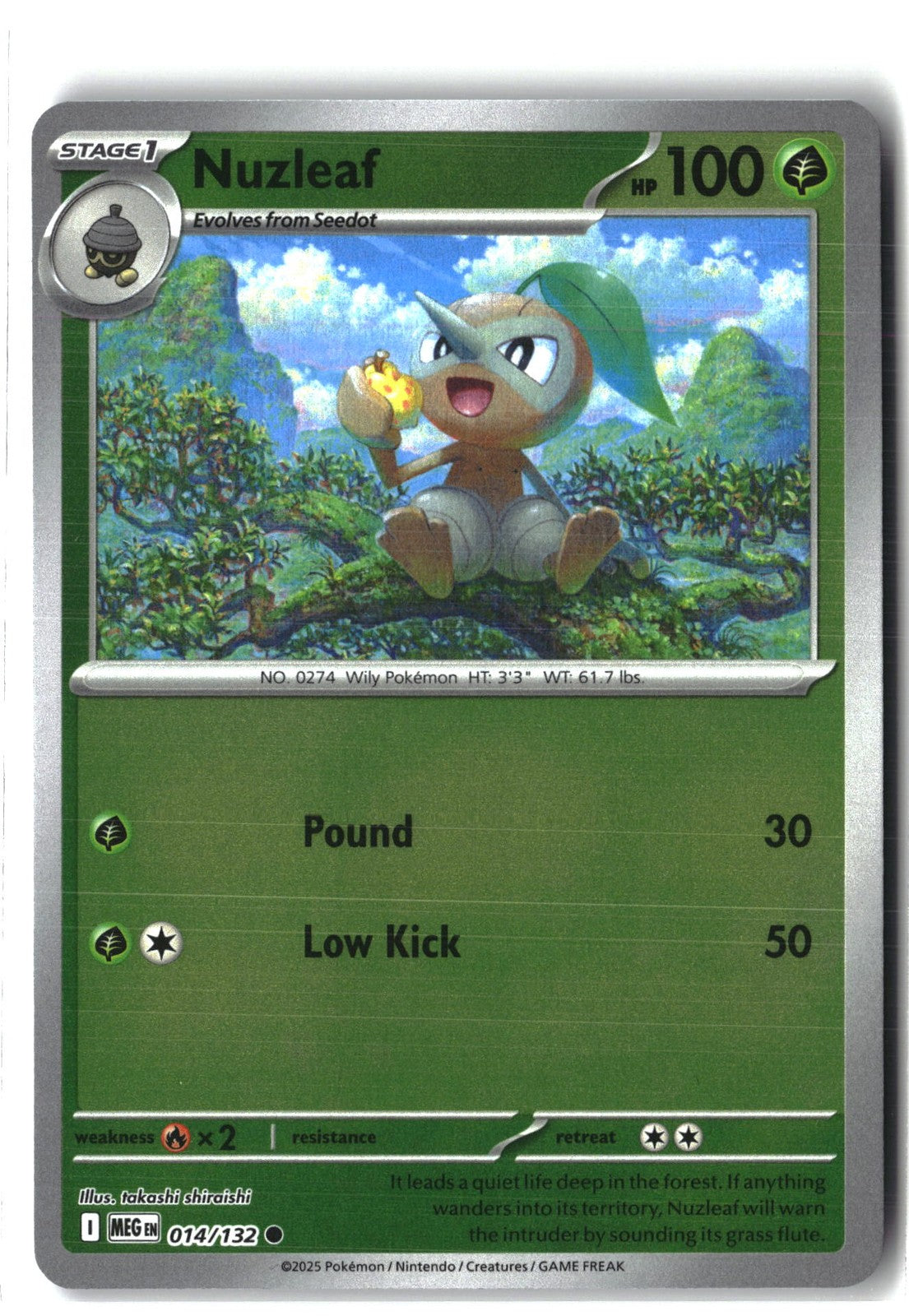 Nuzleaf Reverse Holofoil NM (Mega Evolution 014/132)