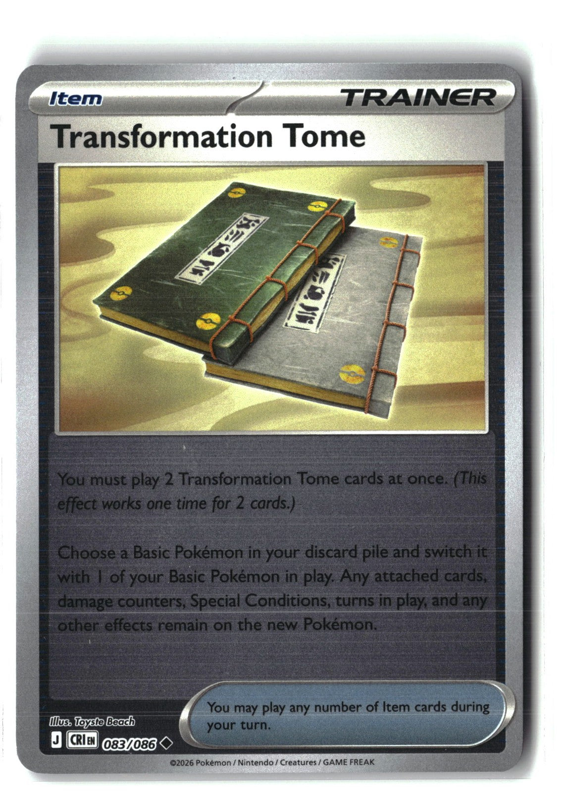 Transformation Tome Reverse Holofoil NM (Chaos Rising 083/086)