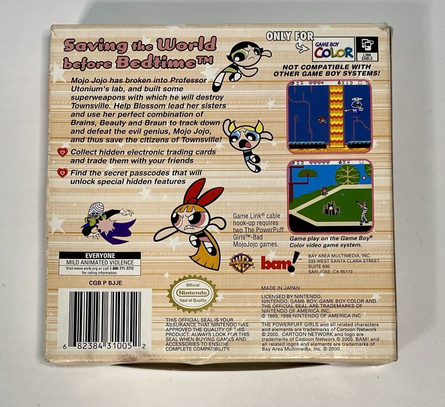 Powerpuff Girls: Bad Mojo Jojo Game Boy Color GBC Complete CIB Box Manual Insert