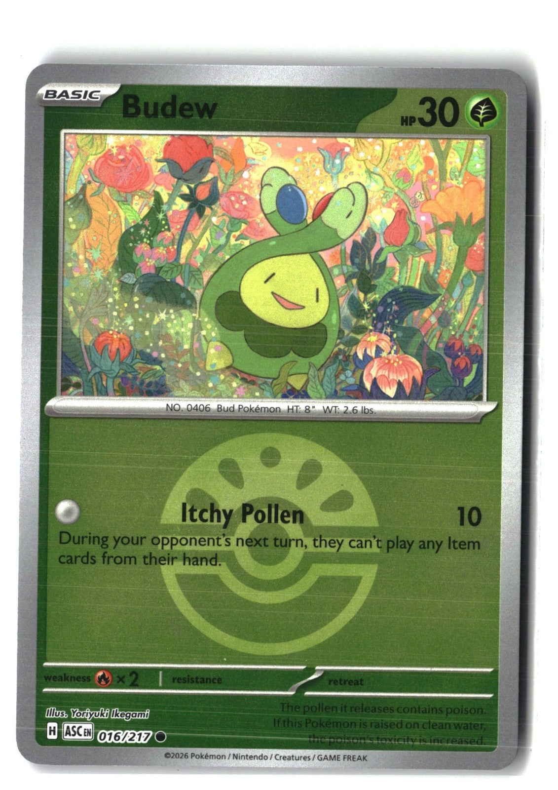 Budew (Friend Ball) Reverse Holofoil NM (ME: Ascended Heroes 016/217)