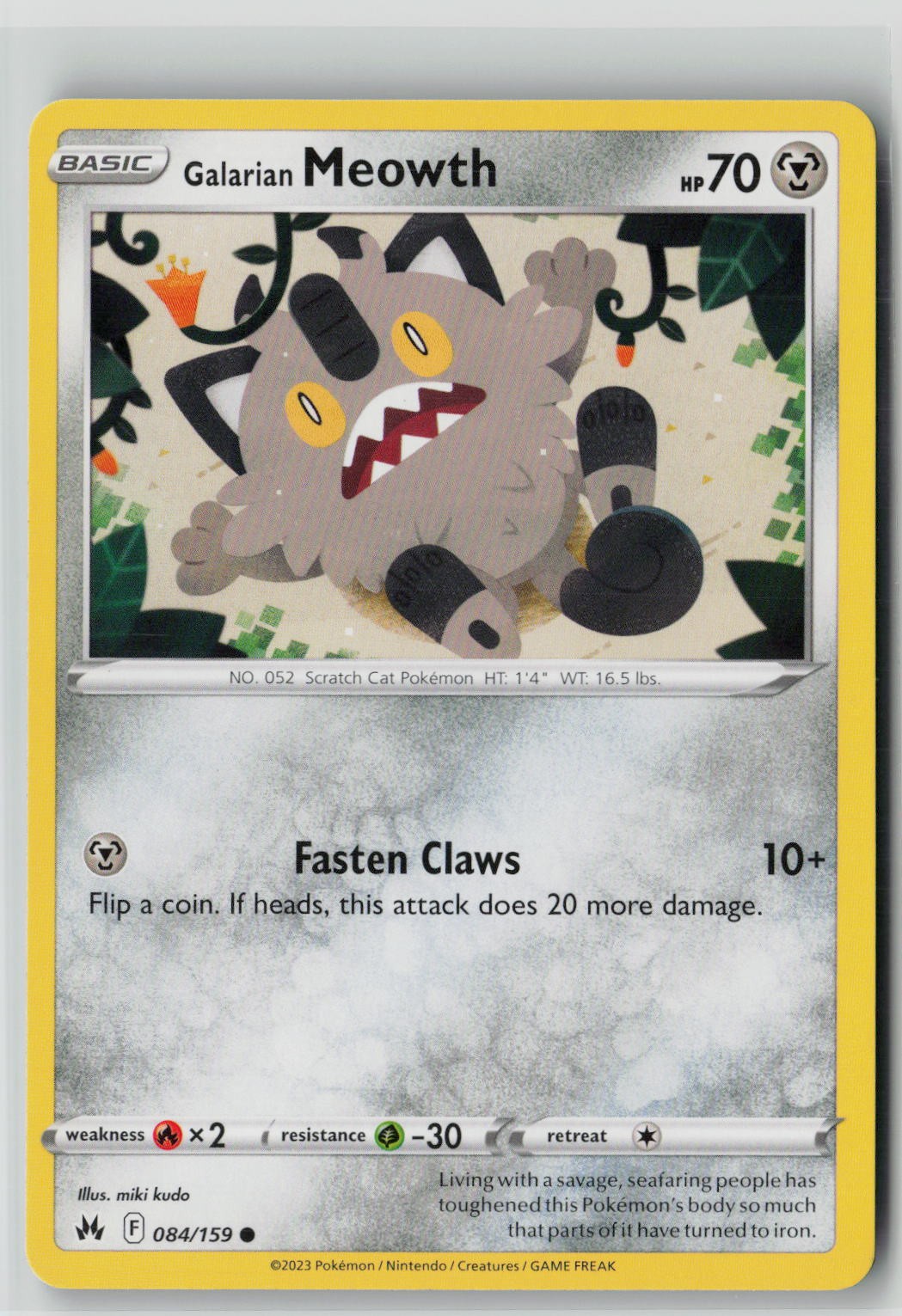 Galarian Meowth (SWSH: Crown Zenith 084/159) NM