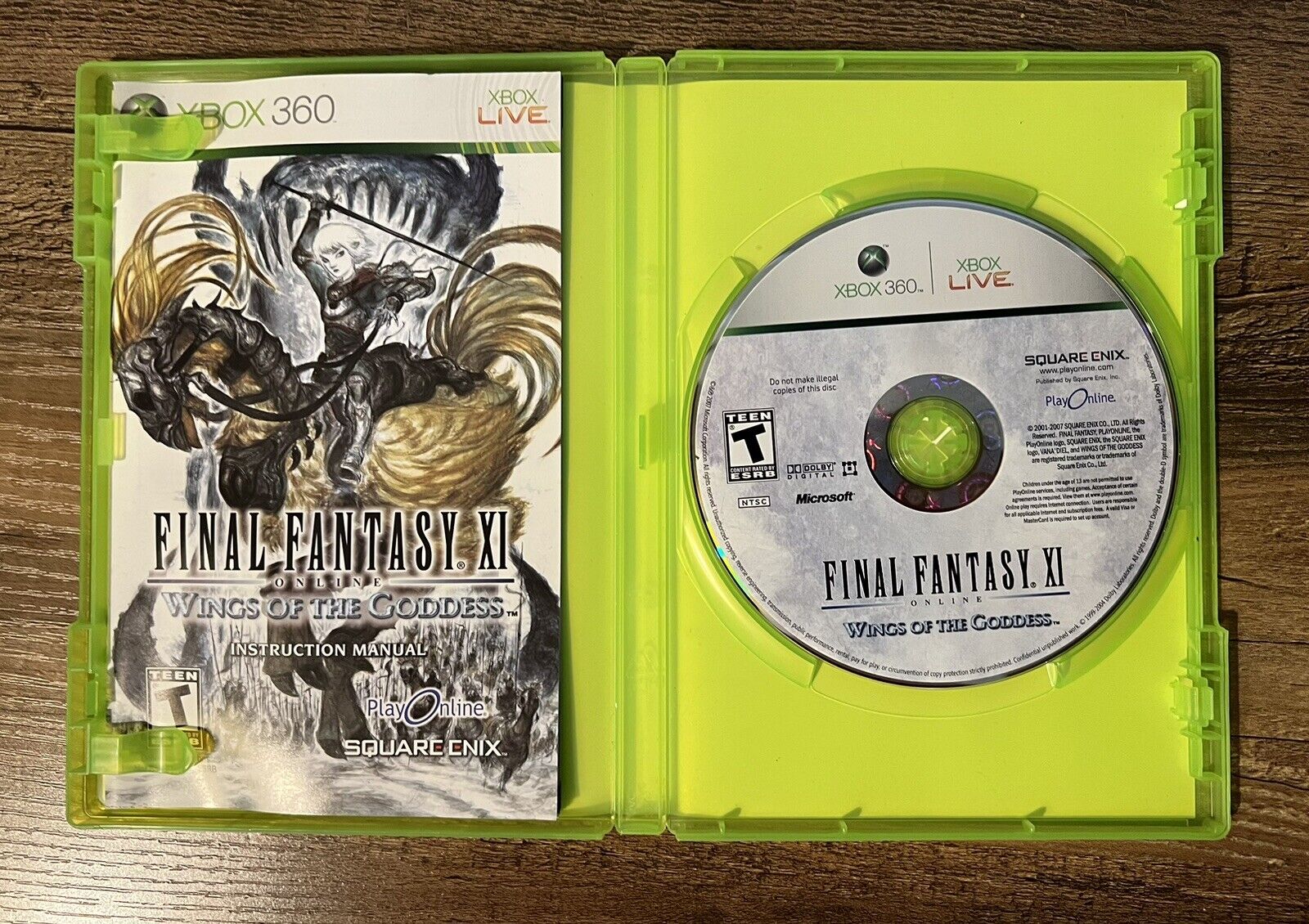 Final Fantasy XI Online Wings of the Goddess (Xbox 360, 2007) Complete w/ Manual