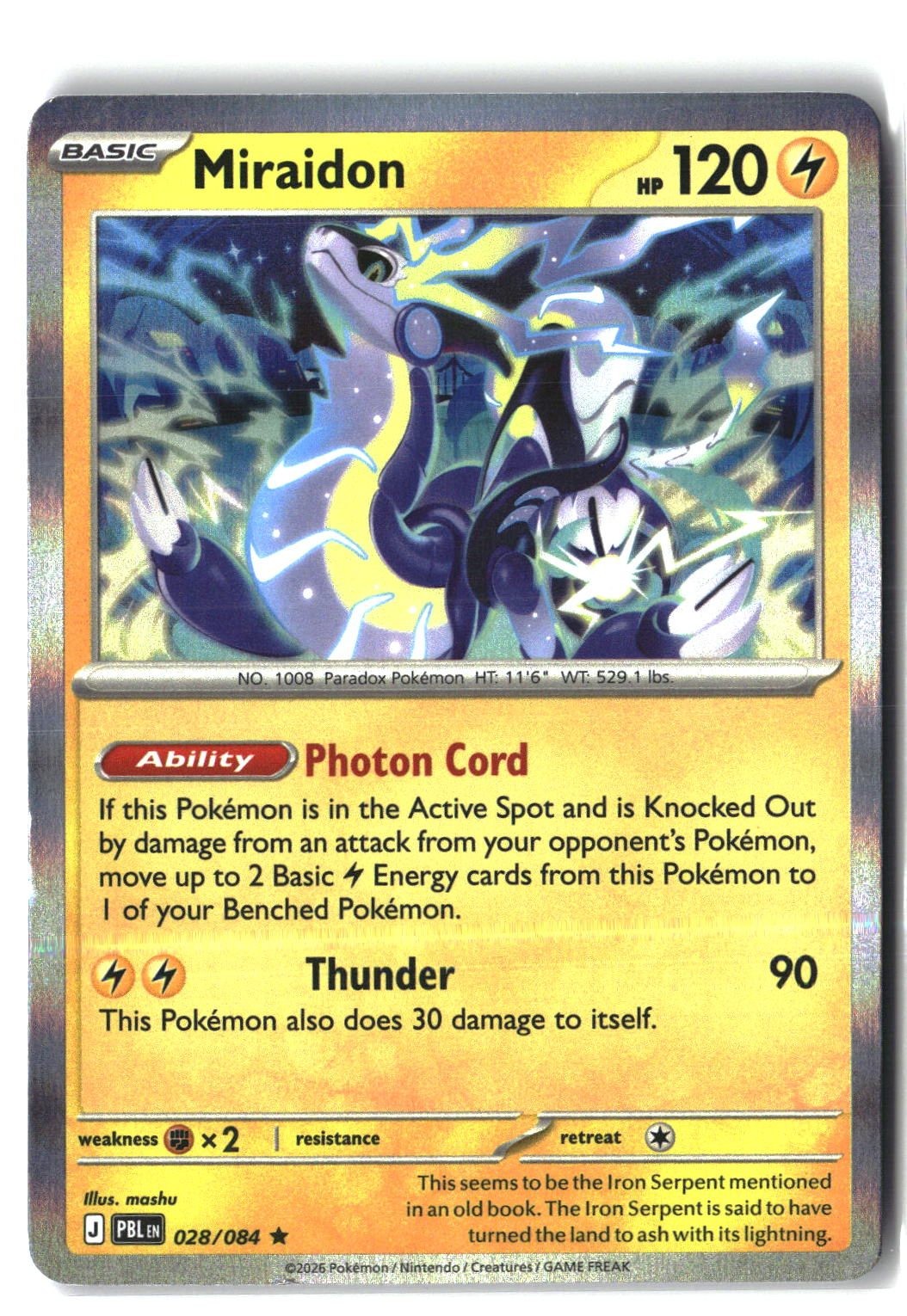 Miraidon Holofoil NM (Pitch Black 028/084)