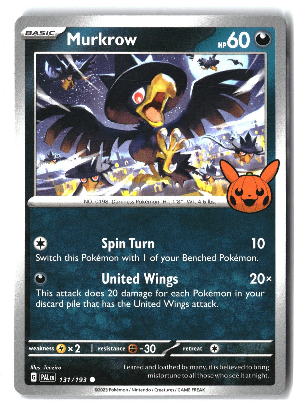 Murkrow (Paldea Evolved 131/193) NM