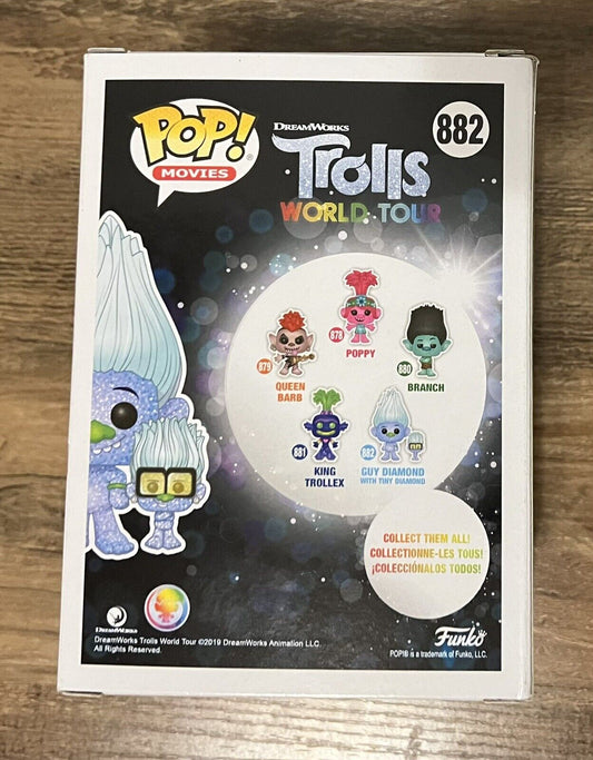 Funko Pop! Movies GUY DIAMOND with TINY #882 Trolls World Tour IN STOCK 