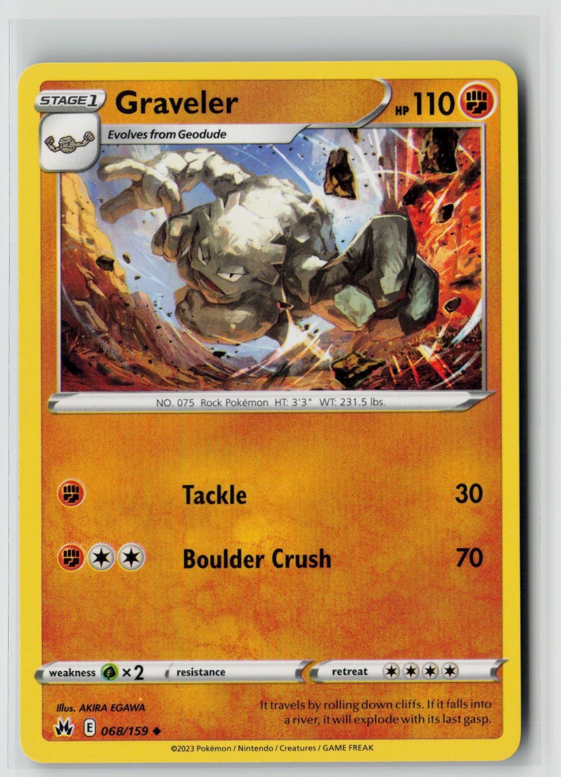 Graveler (SWSH: Crown Zenith 068/159) NM