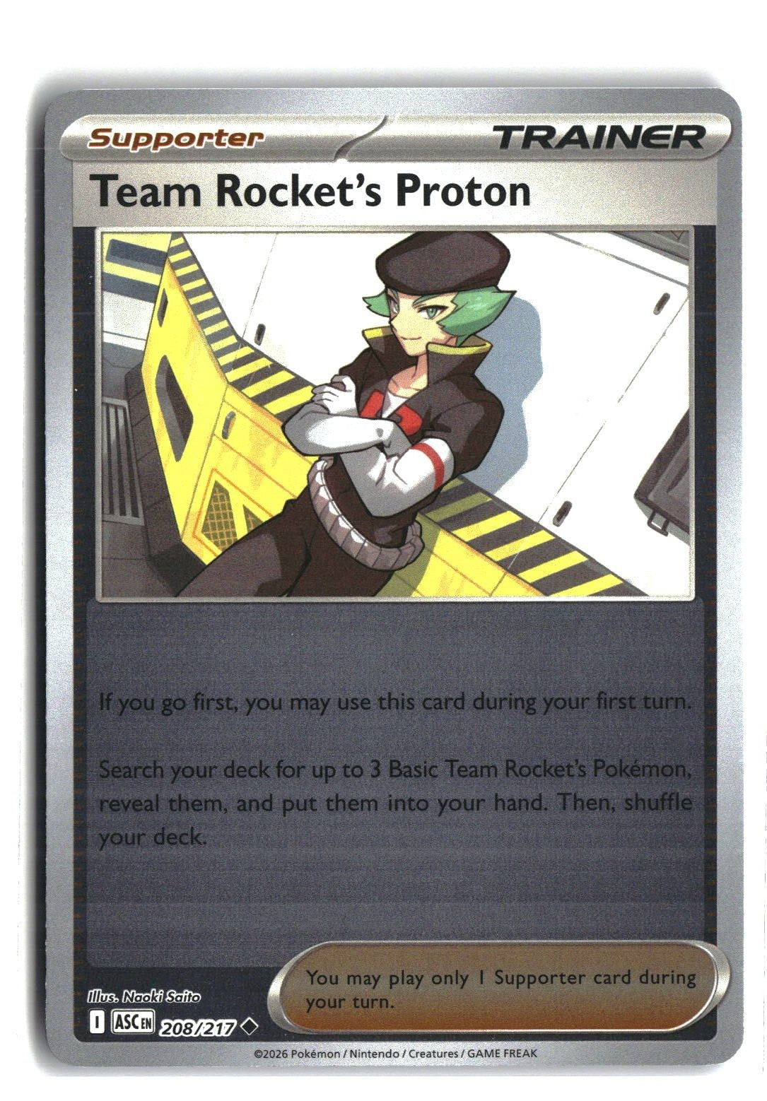 Team Rocket's Proton Reverse Holofoil NM (ME: Ascended Heroes 208/217)