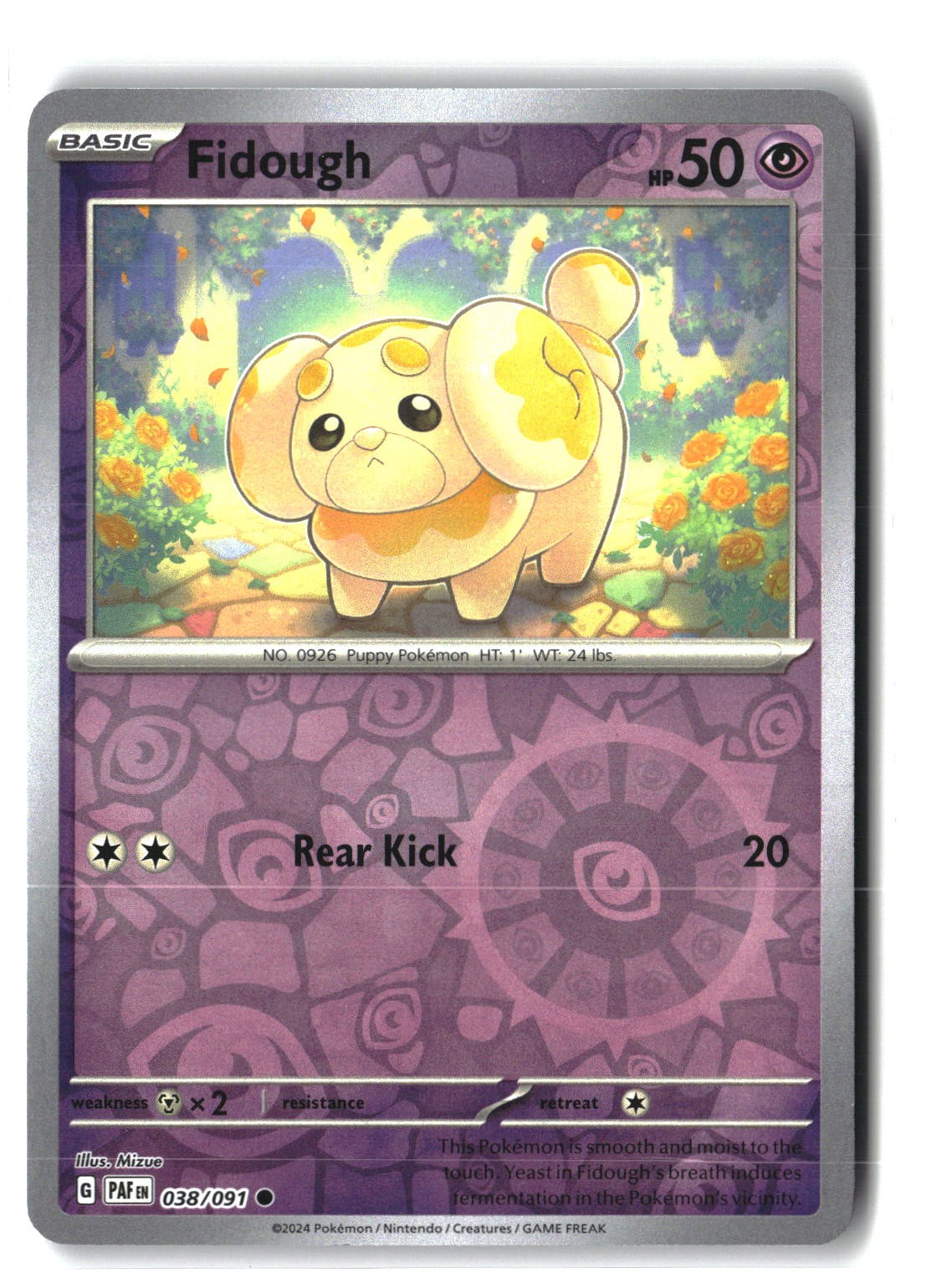Fidough Reverse Holofoil NM (SV: Paldean Fates 038/091)