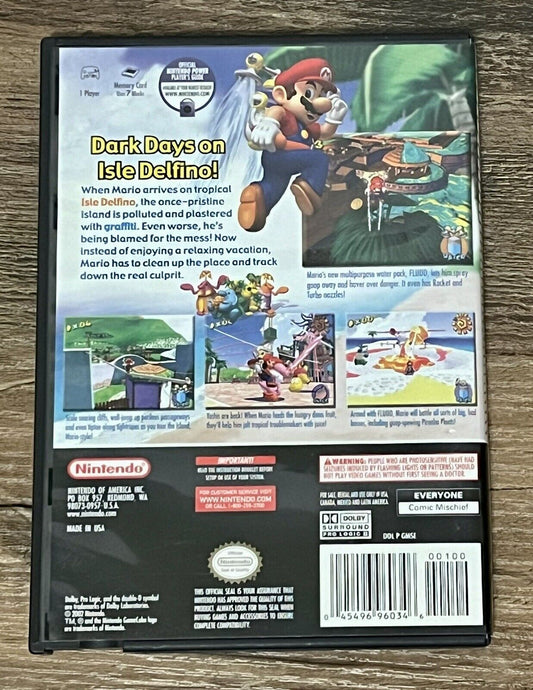 Super Mario Sunshine (Nintendo, 2002) COB W Manual & Special Edition Memory Card