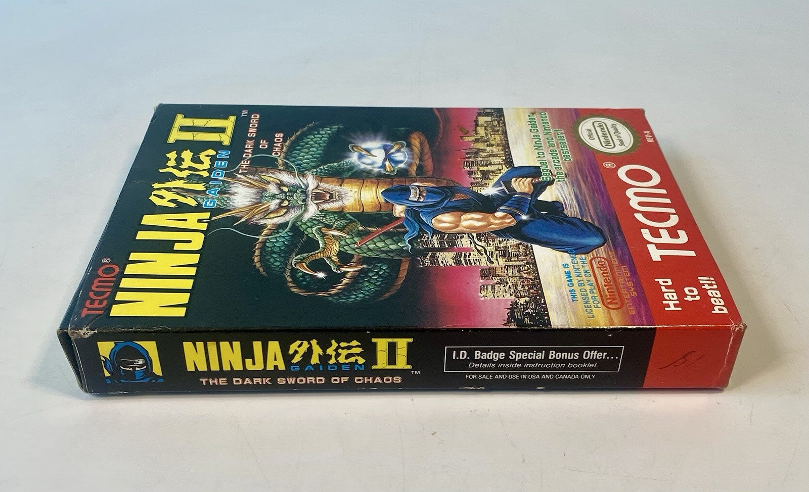 Ninja Gaiden II 2 The Dark Sword of Chaos Nintendo NES Complete in Box CIB Works