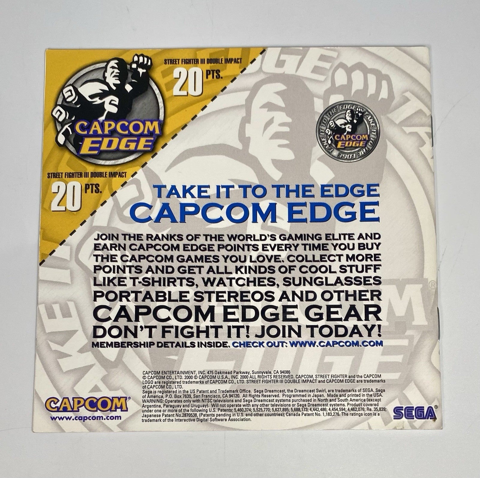 Street Fighter III: Double Impact Manual Only With Registration Card No Game