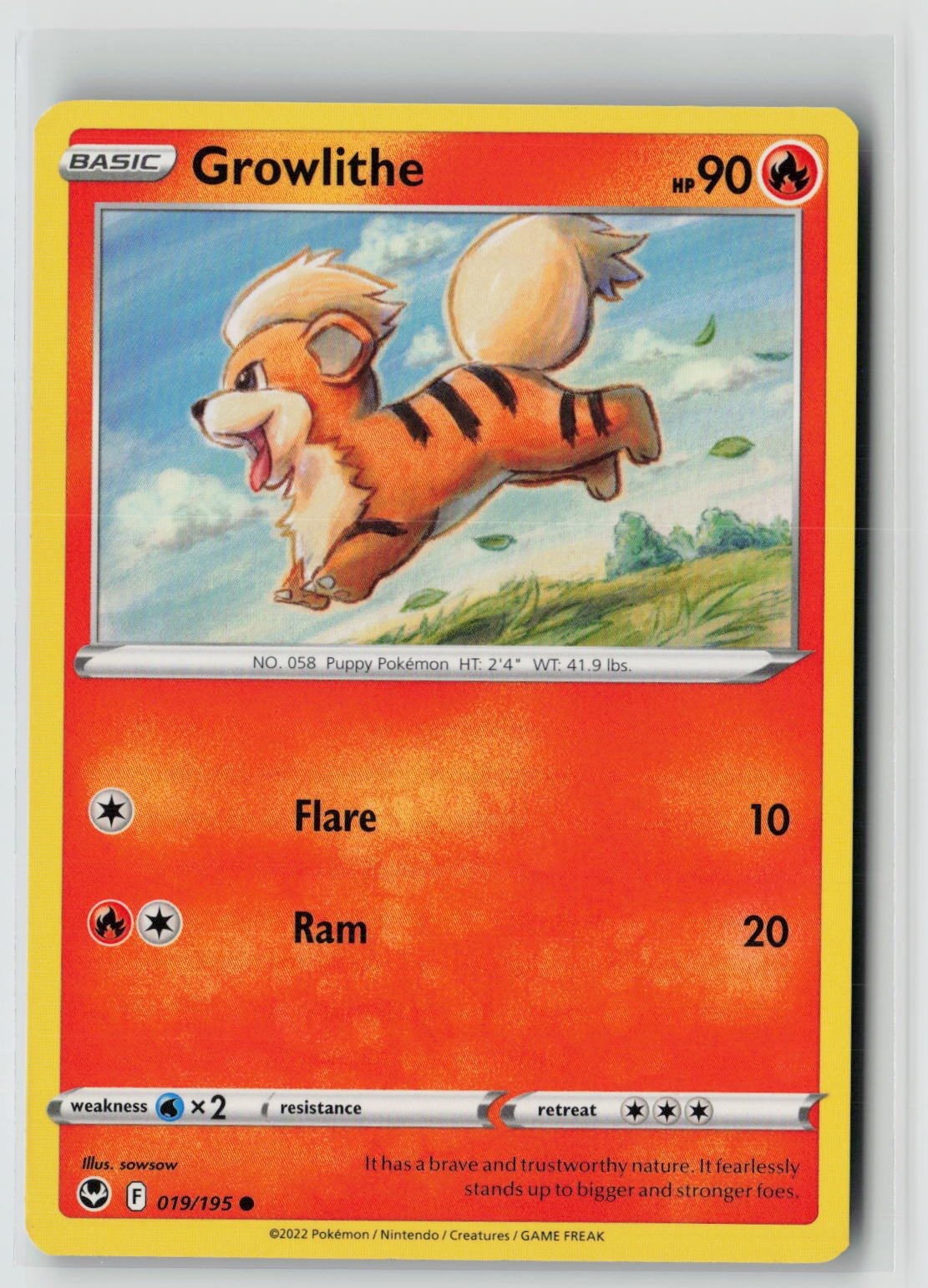 Growlithe (SWSH12: Silver Tempest 019/195) NM