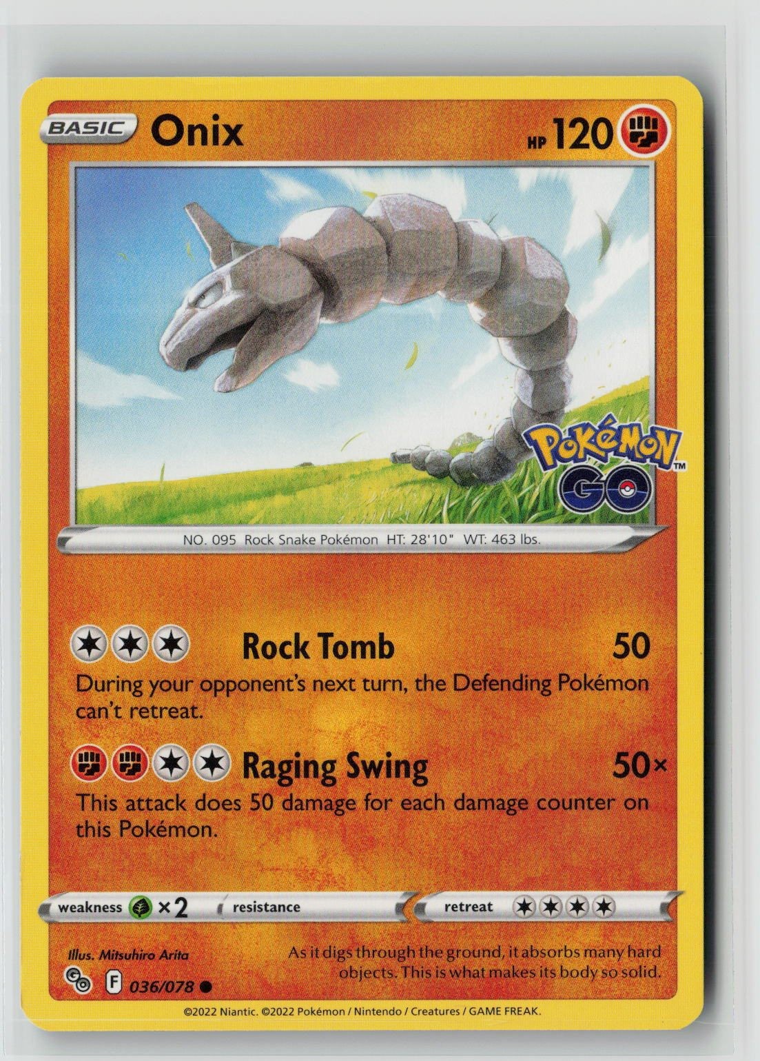 Onix (Pokemon GO 036/078) NM