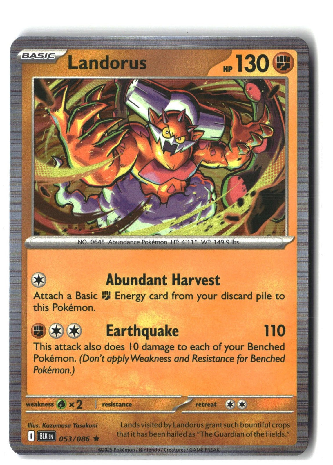 Landorus Holofoil NM (SV: Black Bolt 053/086)