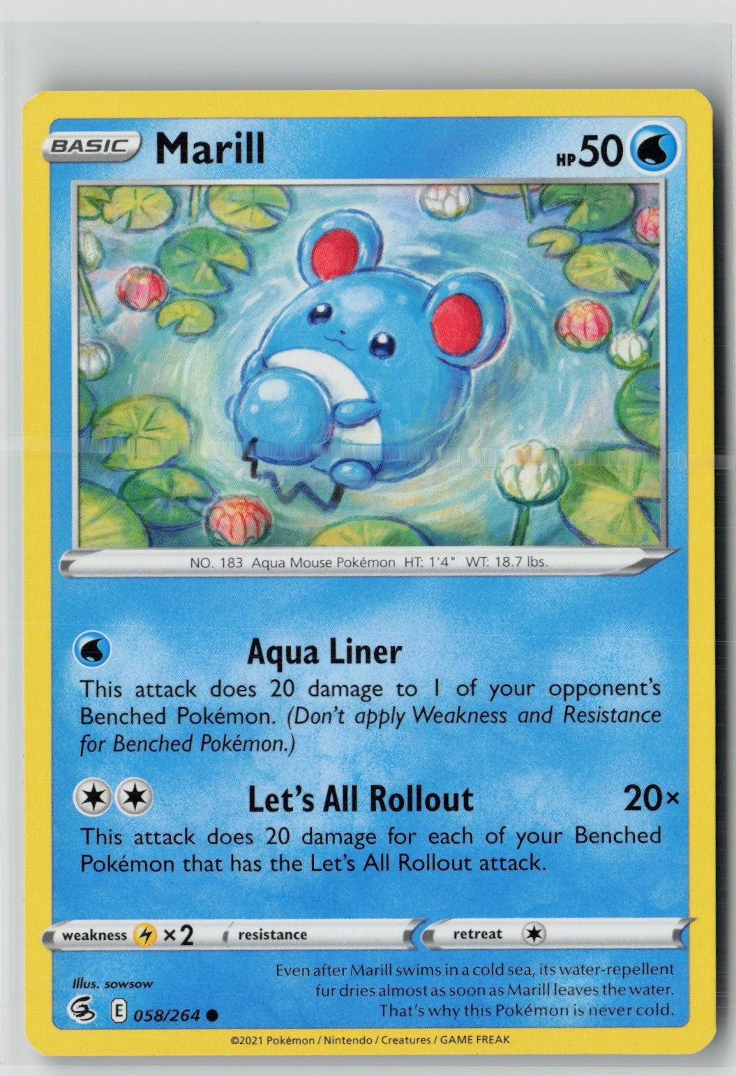 Marill (SWSH08: Fusion Strike 058/264) NM