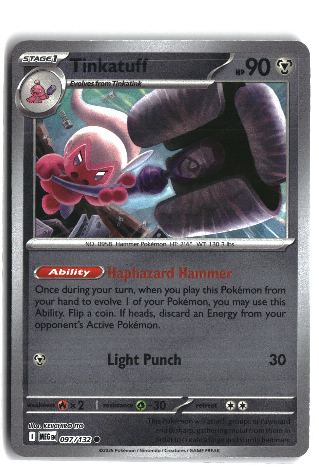 Tinkatuff Reverse Holofoil NM (Mega Evolution 097/132)