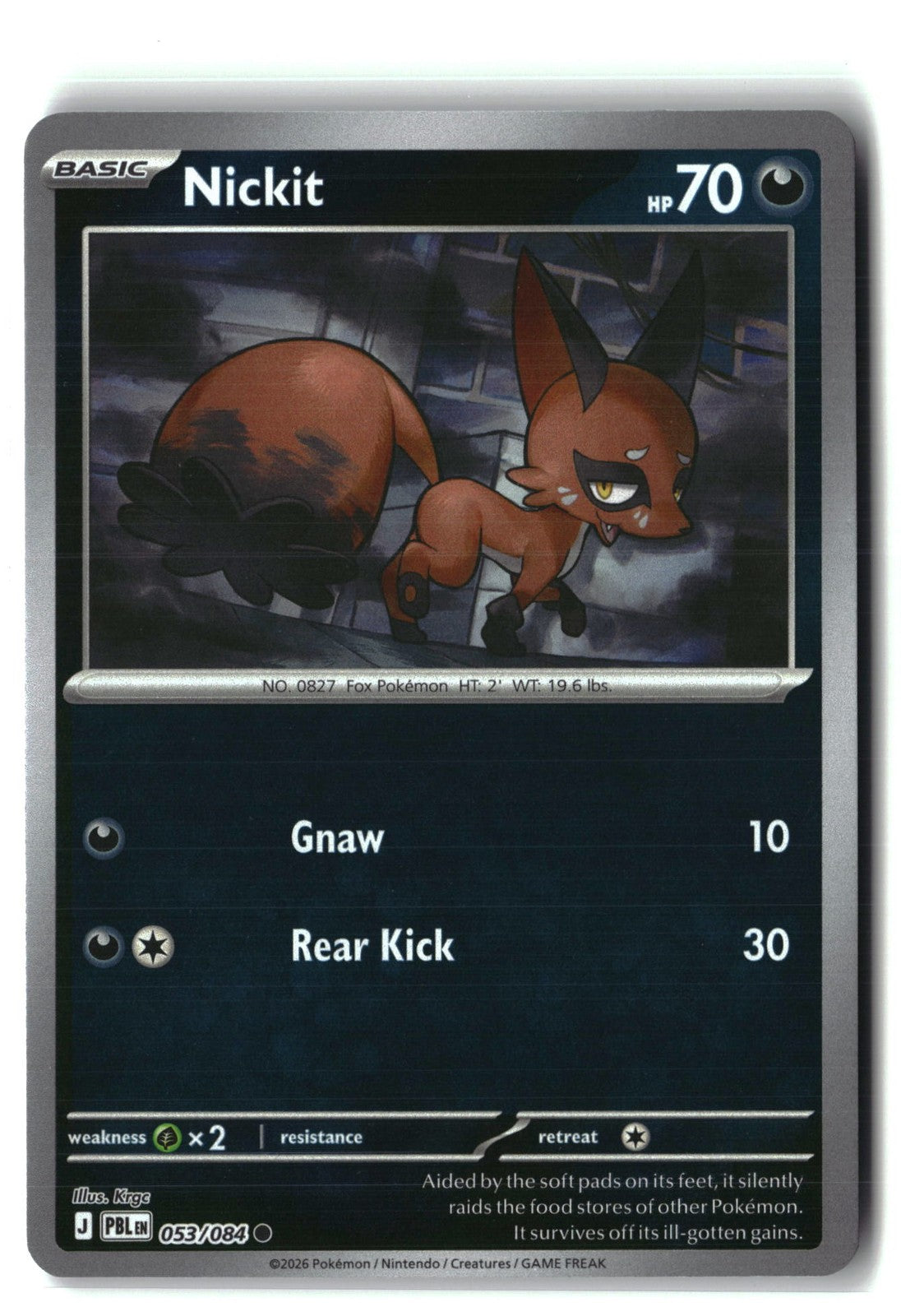 Nickit Reverse Holofoil NM (Pitch Black 053/084)