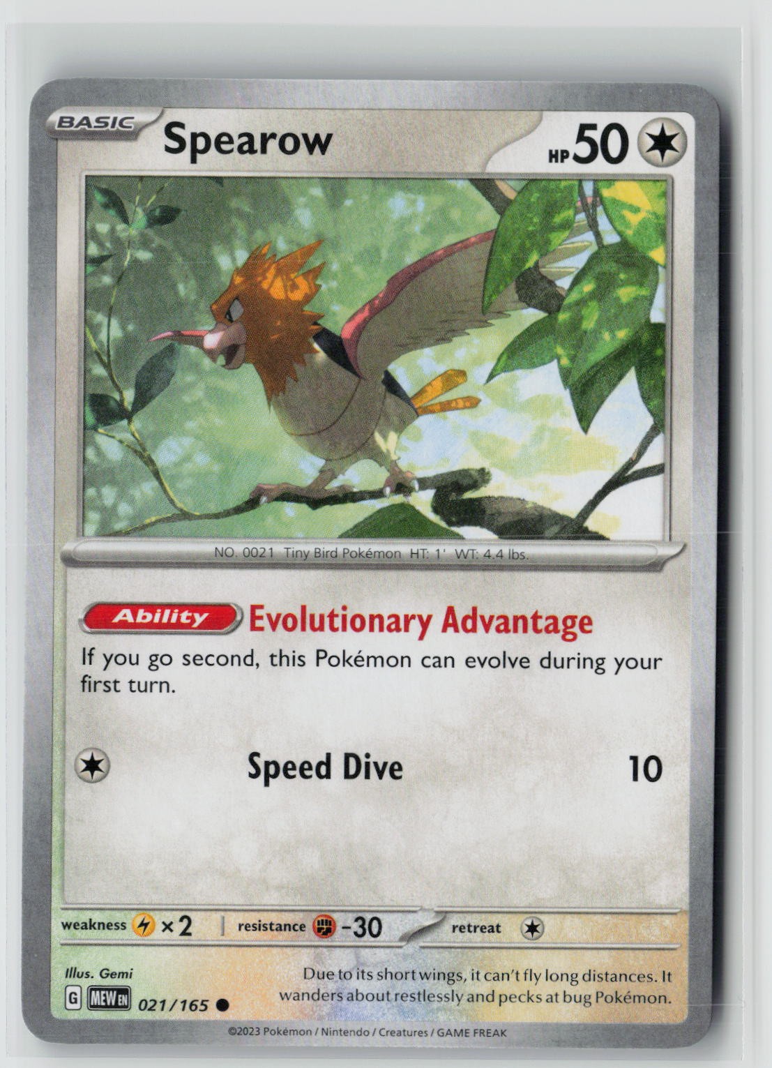 Spearow (SV: Scarlet & Violet 151 021/165) NM