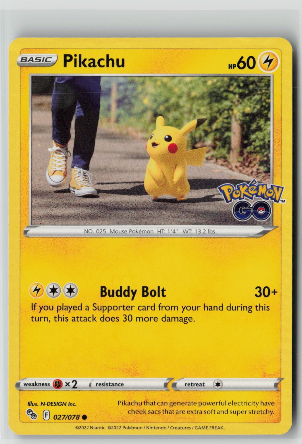 Pikachu (27) (Pokemon GO 027/078) NM