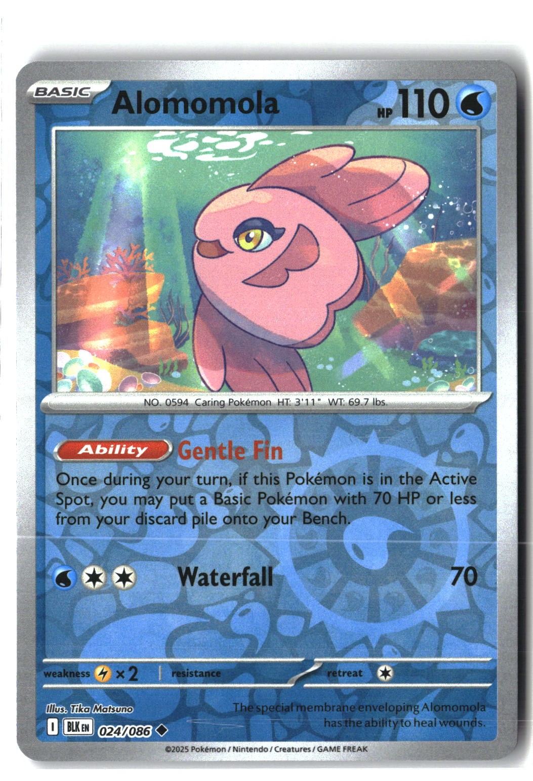Alomomola Reverse Holofoil NM (SV: Black Bolt 024/086)