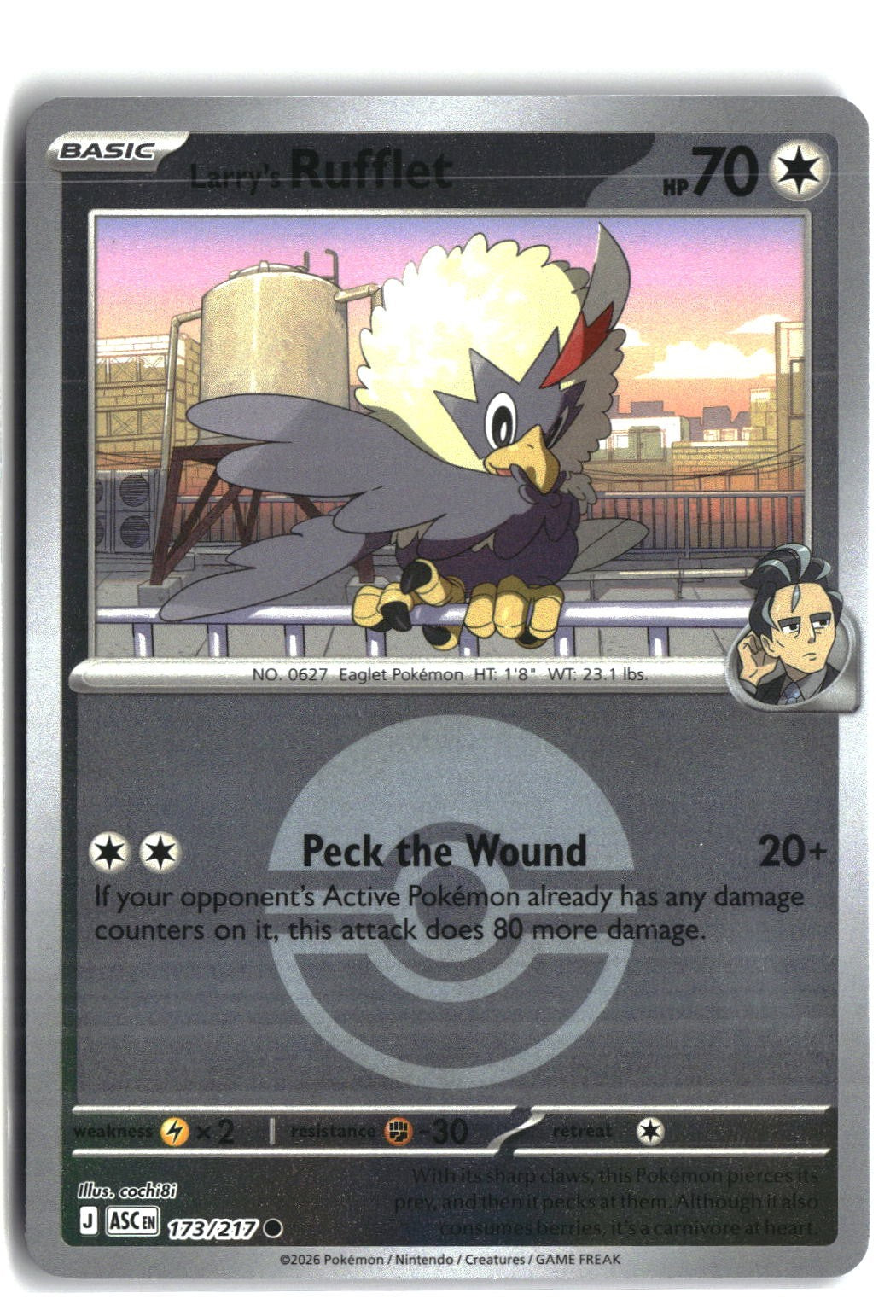 Larry's Rufflet (Poke Ball) Reverse Holofoil NM (ME: Ascended Heroes 173/217)