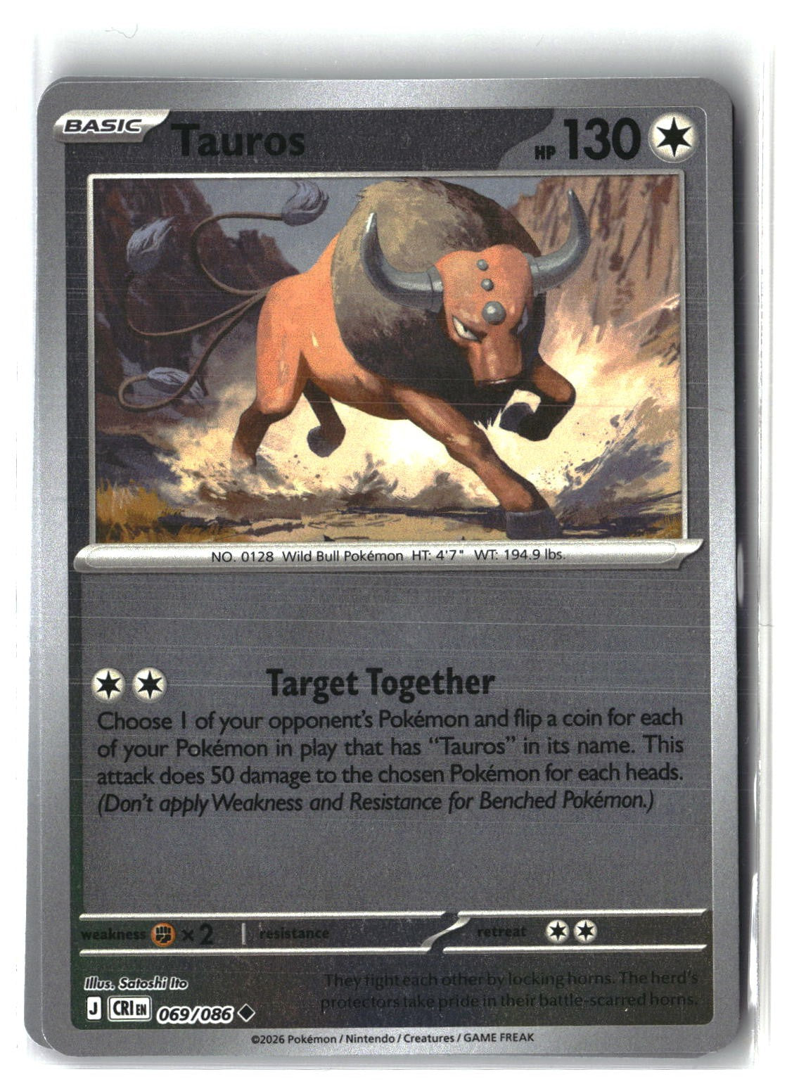 Tauros Reverse Holofoil NM (Chaos Rising 069/086)