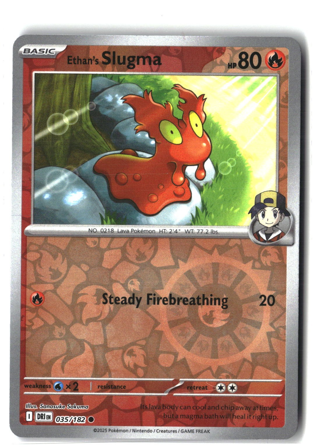 Ethan's Slugma Reverse Holofoil NM (Destined Rivals 035/182)