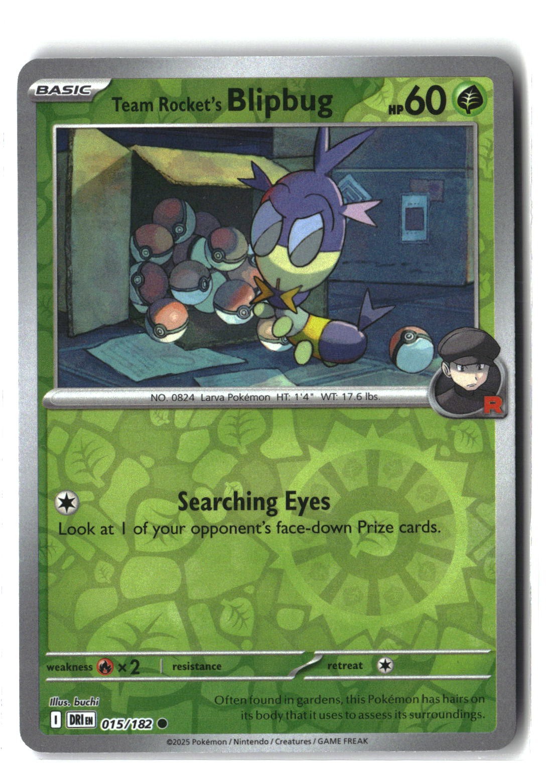 Team Rocket's Blipbug Reverse Holofoil NM (Destined Rivals 015/182)