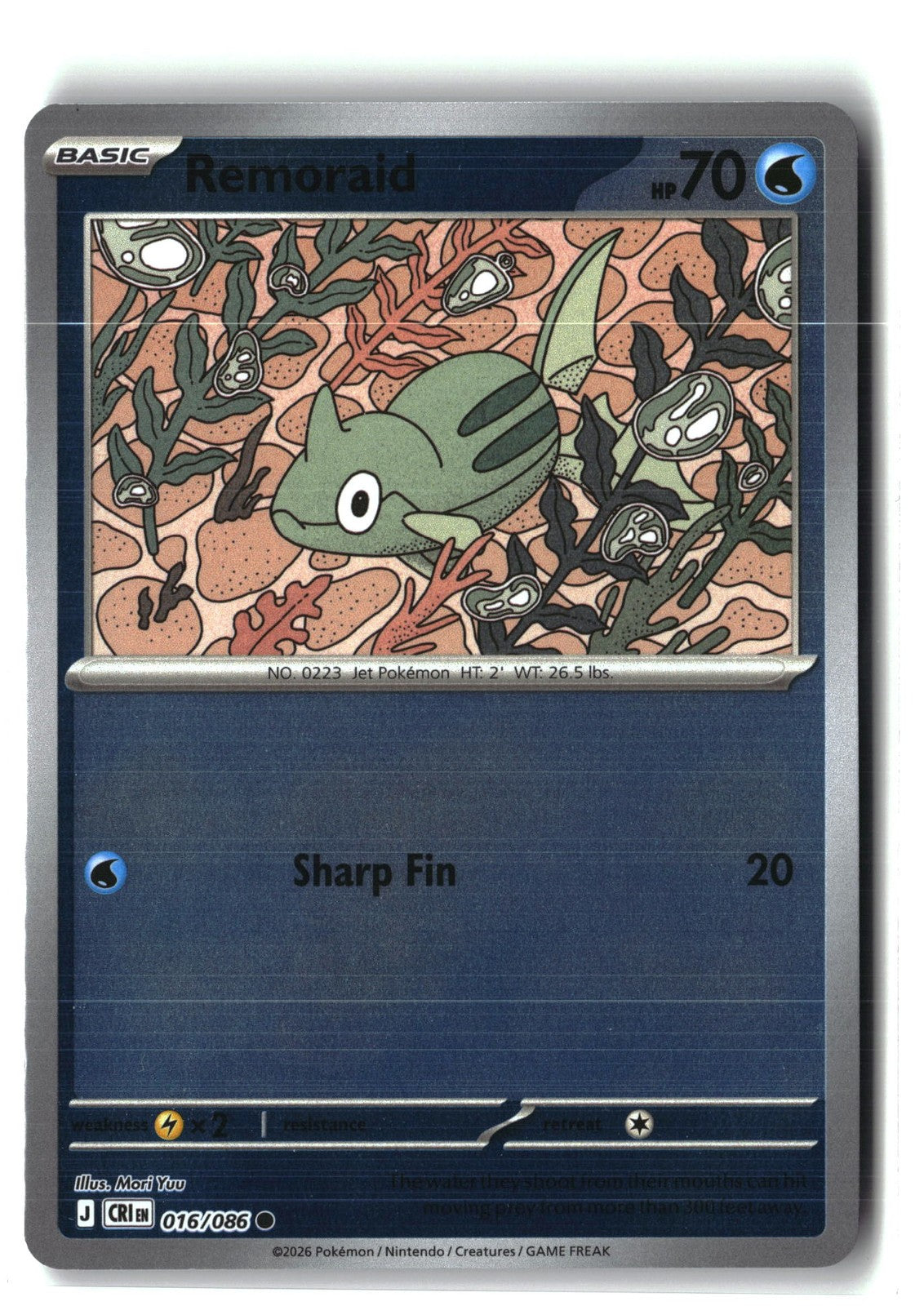 Remoraid Reverse Holofoil NM (Chaos Rising 016/086)