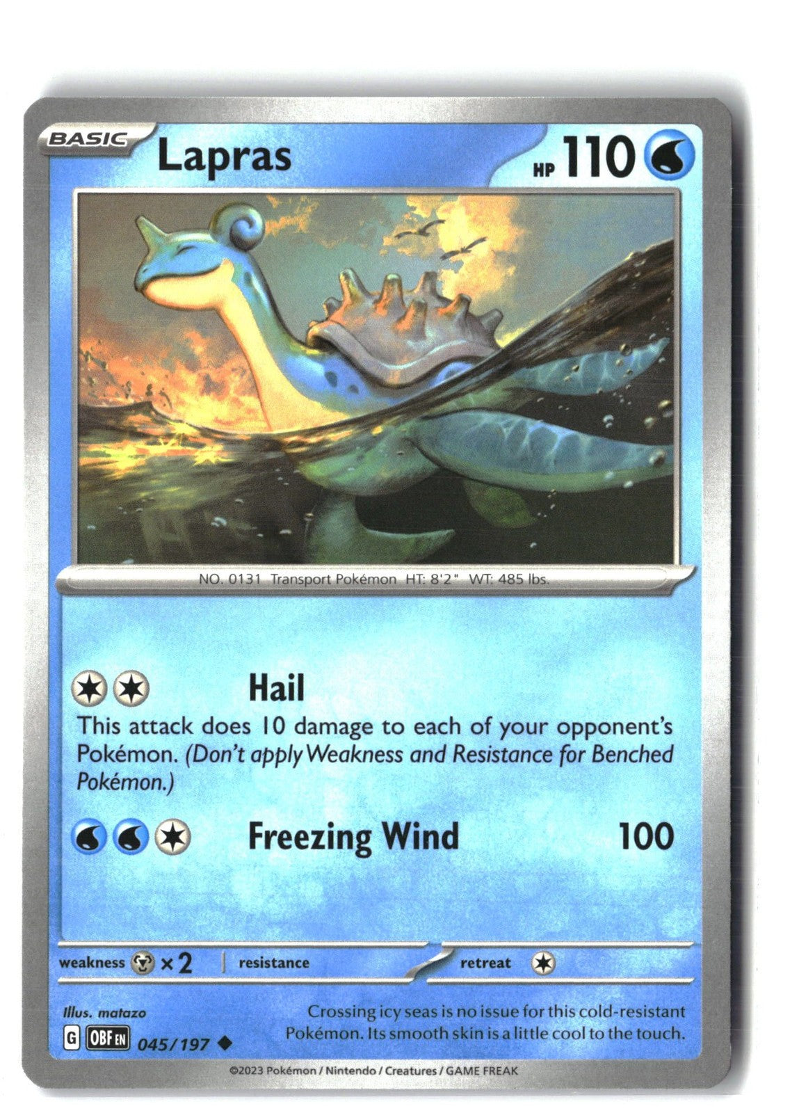 Lapras (Obsidian Flames 045/197) NM