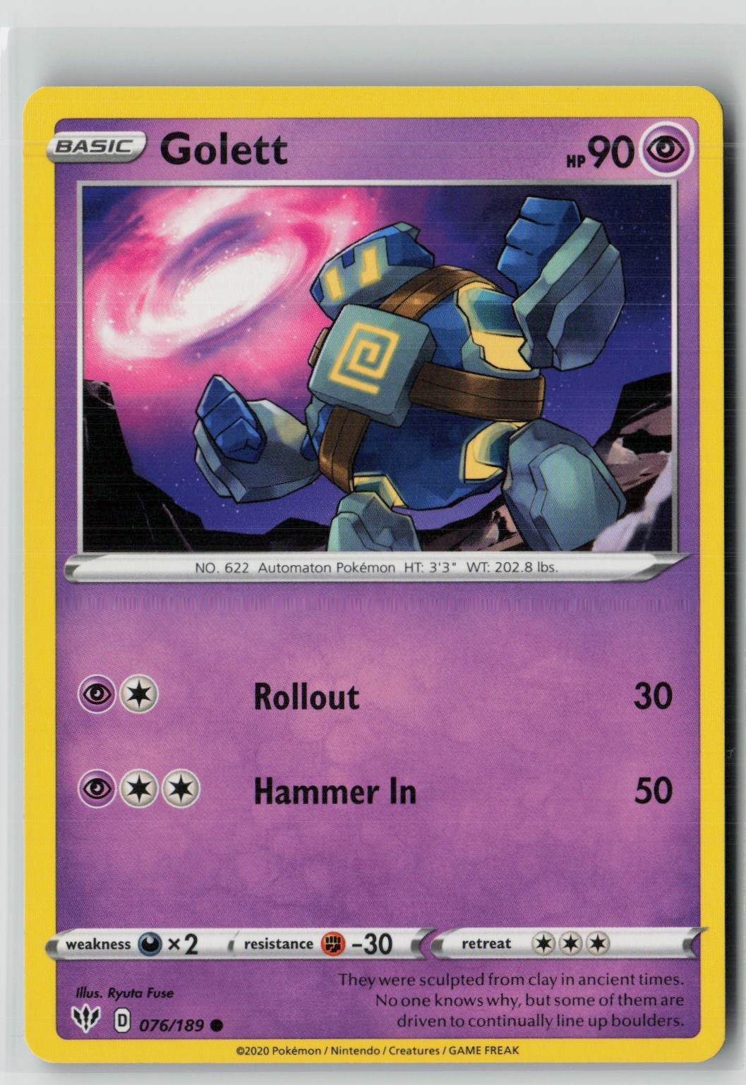 Golett (SWSH03: Darkness Ablaze 076/189) NM