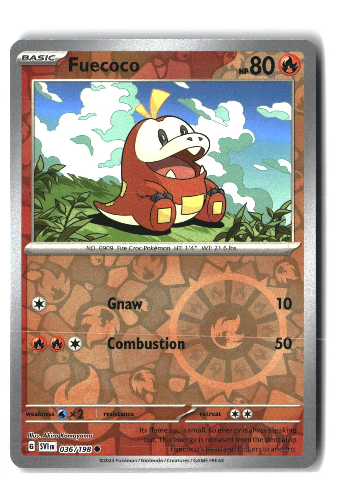 Fuecoco Reverse Holofoil NM (Scarlet & Violet Base Set 036/198)