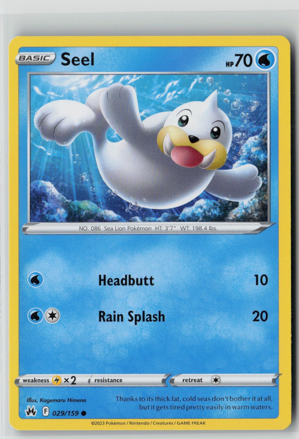 Seel (SWSH: Crown Zenith 029/159) NM