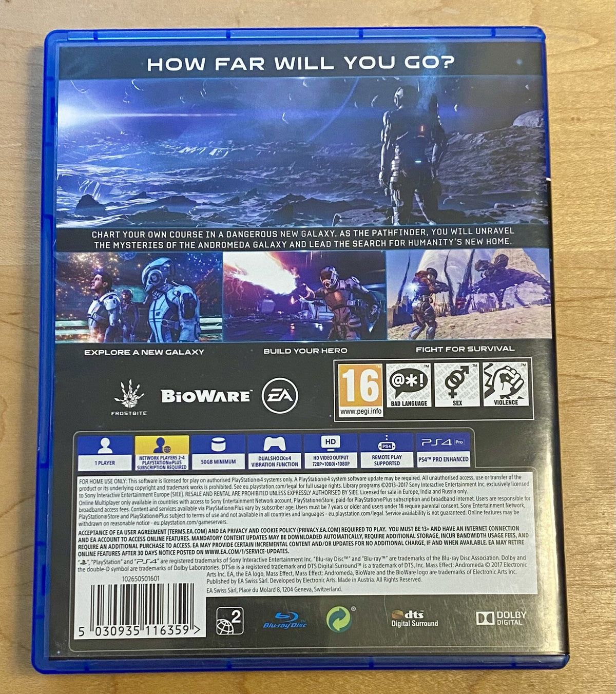 Mass Effect Andromeda PAL Region (Sony PlayStation 4, 2018) Authentic