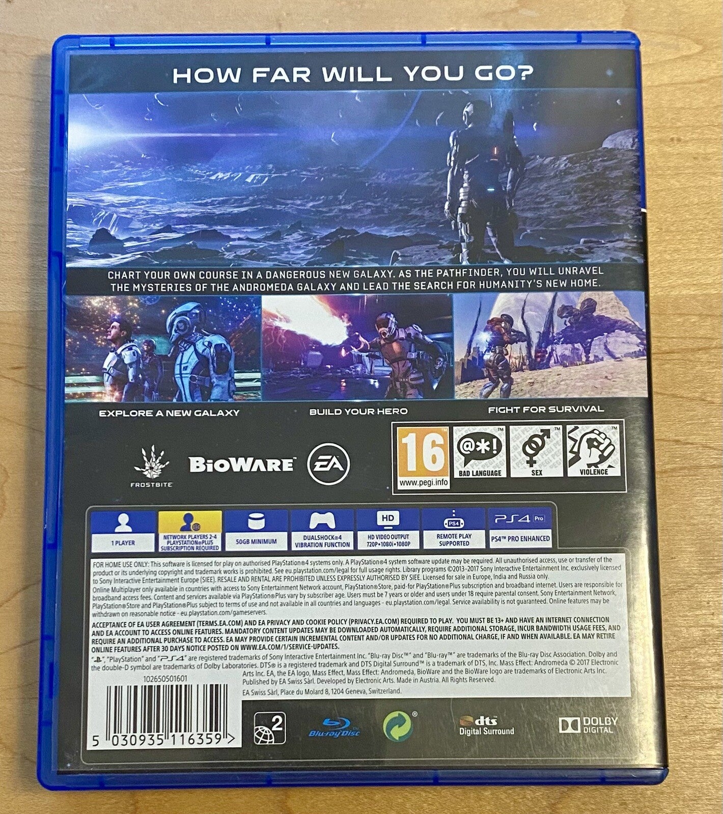 Mass Effect Andromeda PAL Region (Sony PlayStation 4, 2018) Authentic