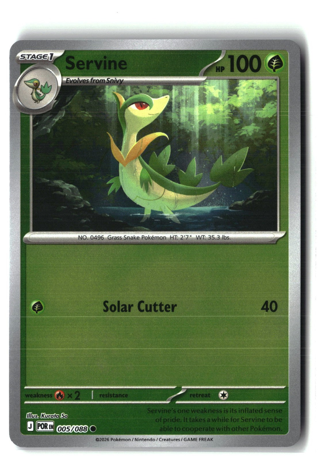 Servine Reverse Holofoil NM (Perfect Order 005/088)