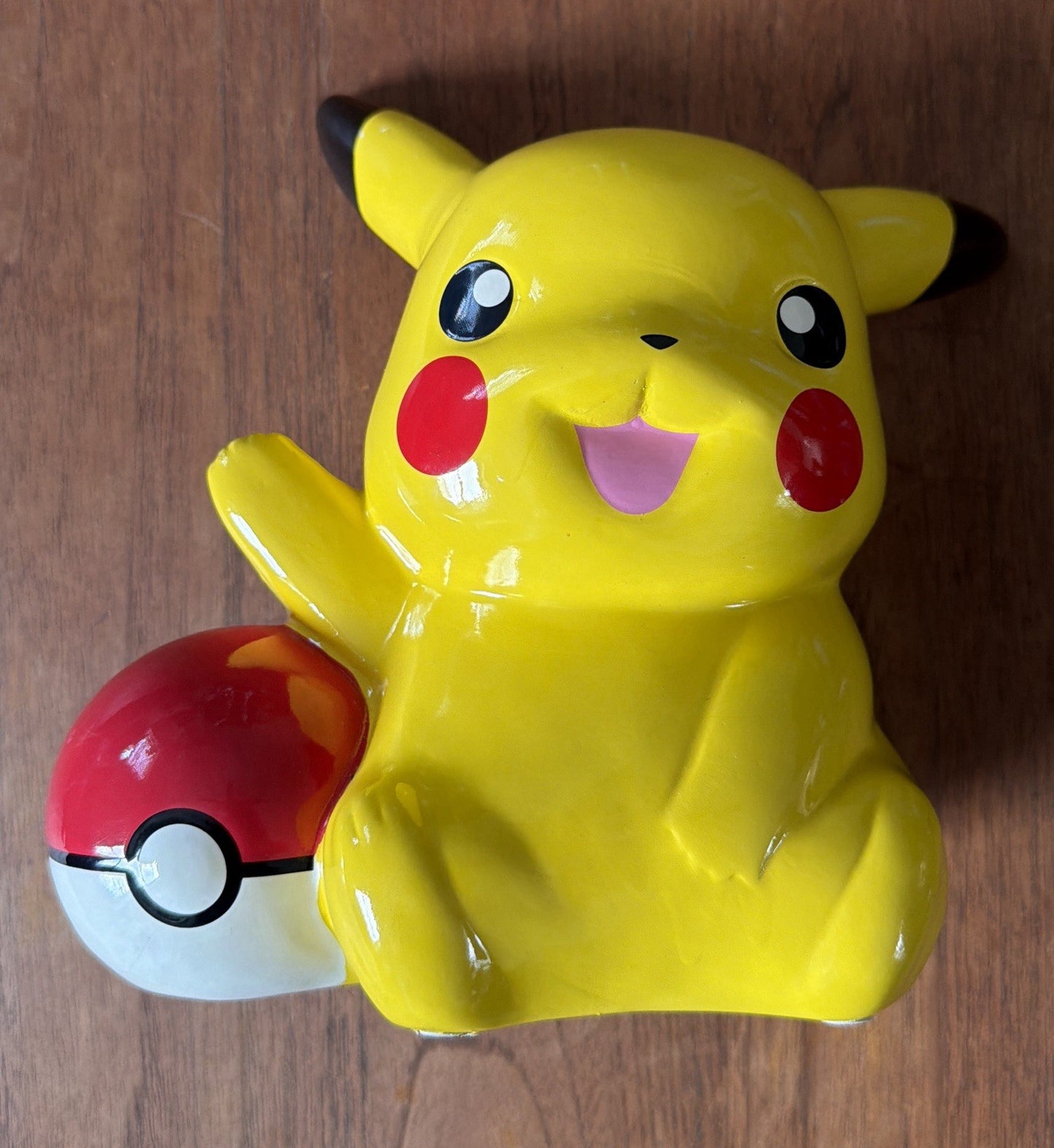 Pokemon Pikachu with Poke Ball Nintendo 2015 Ceramic Coin Money Piggy Bank 9”