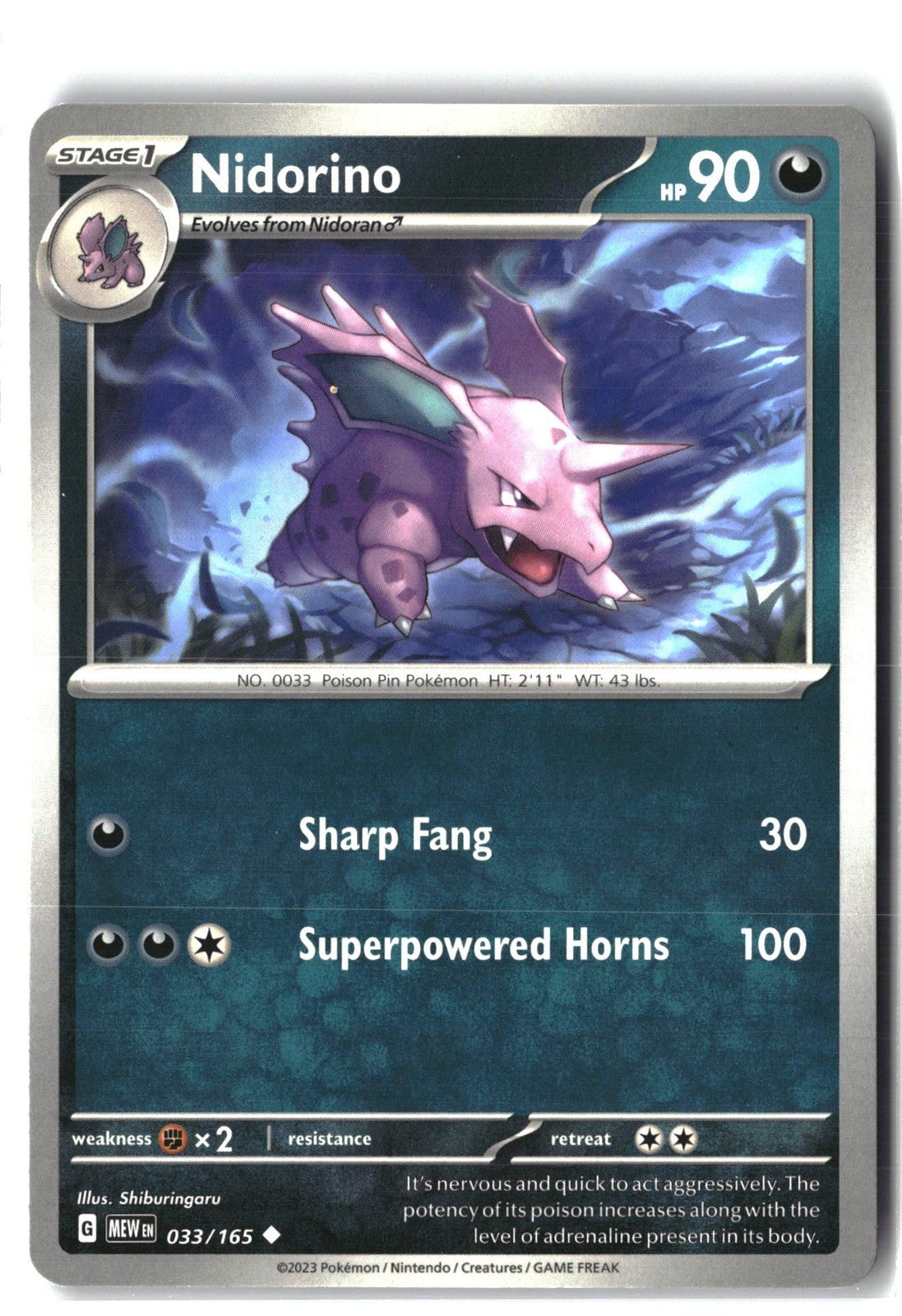 Nidorino (SV: Scarlet & Violet 151 033/165) NM