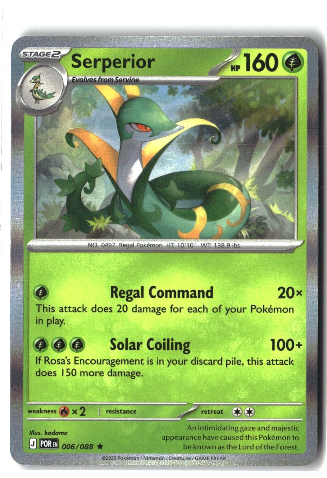Serperior Holofoil NM (Perfect Order 006/088)