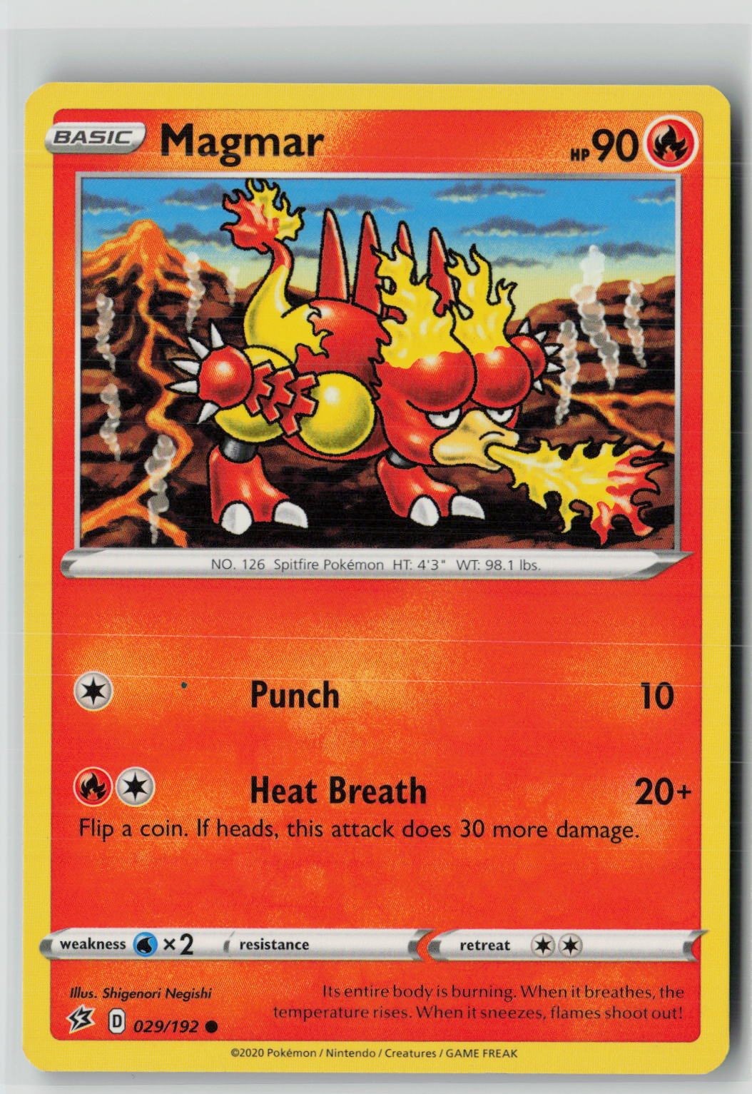 Magmar (SWSH02: Rebel Clash 029/192) NM