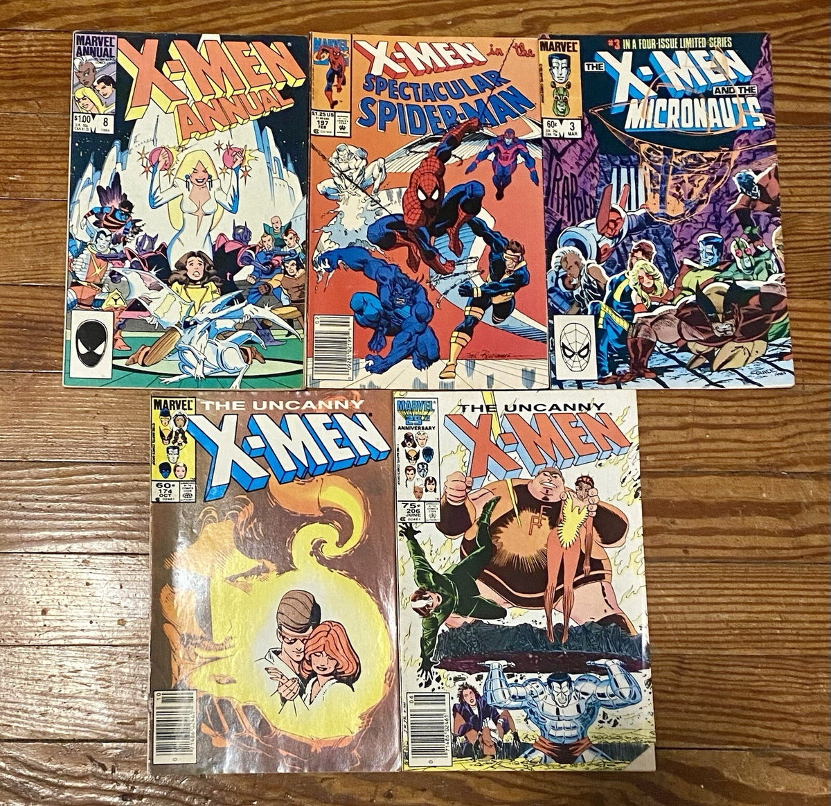 Marvel X-Men Comic Book Lot Of 5, Uncanny X-Men Spider-Man Feature, X-Men Annual