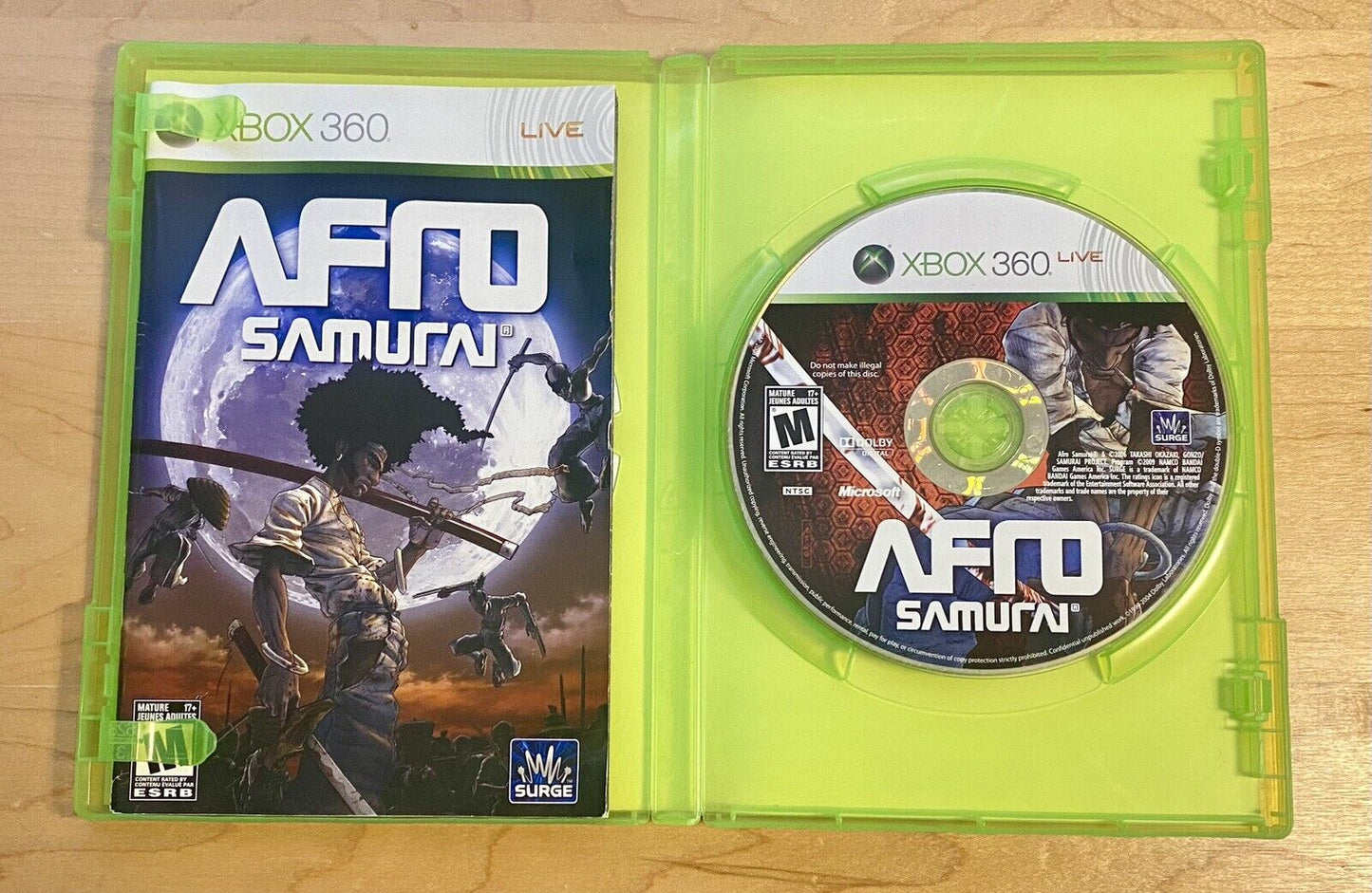 Afro Samurai (Microsoft Xbox 360, 2009) CIB with Manual, Tested, No Sleeve