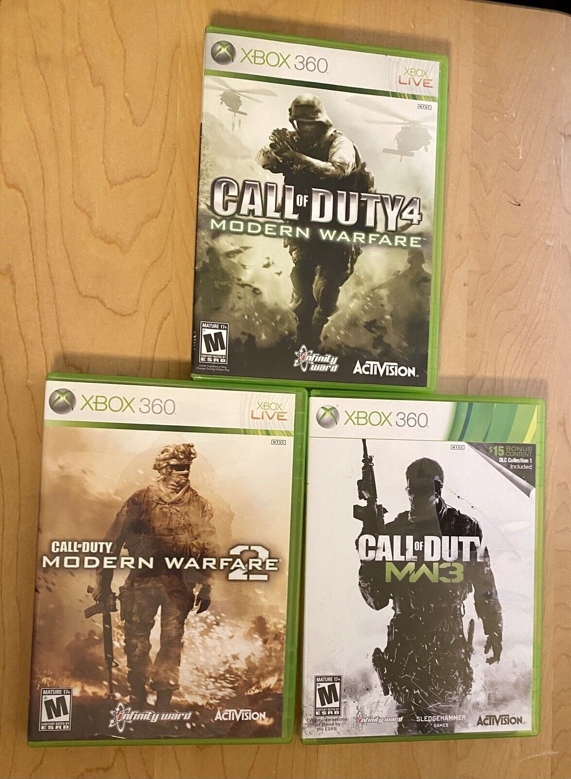 Call of Duty Modern Warfare 1, 2 & 3 Bundle (Xbox 360) All CIB W/ Manual, Tested