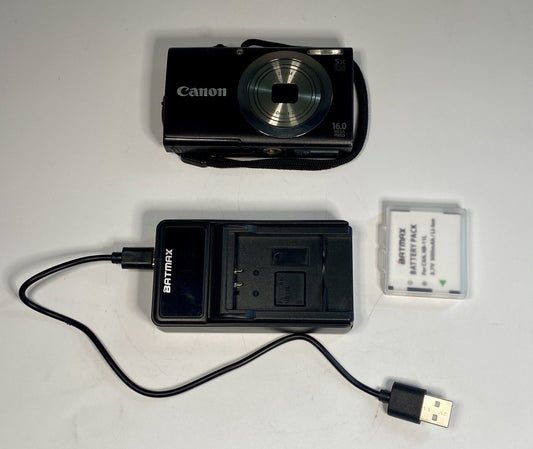 CANON PowerShot A2300 HD 16.0MP BALCK 5x Optical zoom Digital Camera TESTED